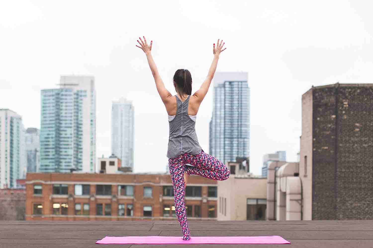 Woman doing yoga practice as a daily life routine