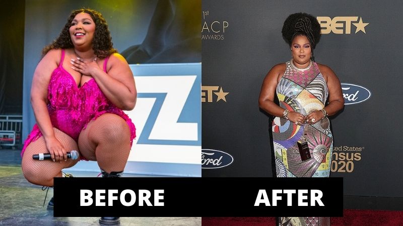 Lizzo Before and After the weight loss