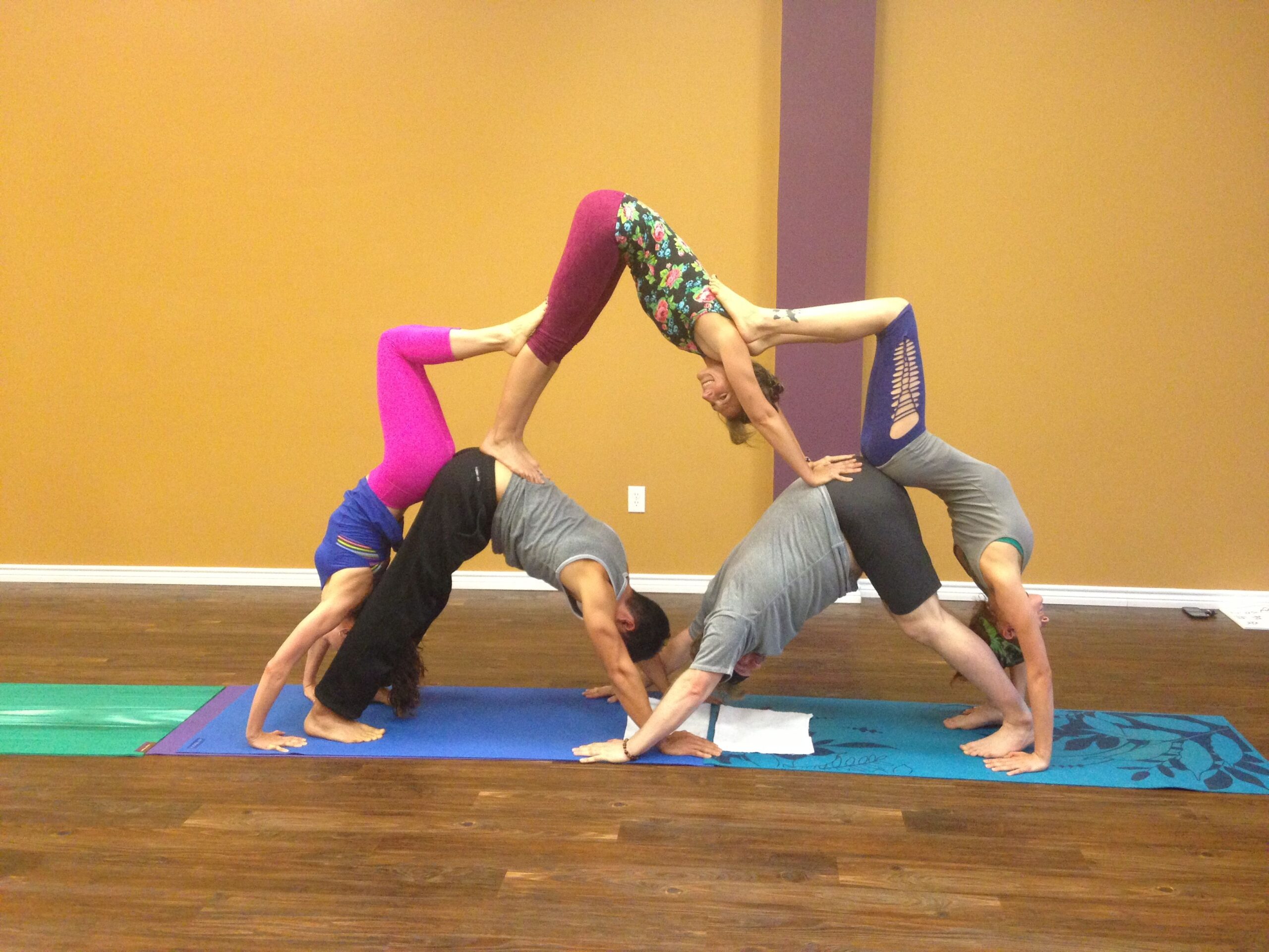 5-person group yoga pose